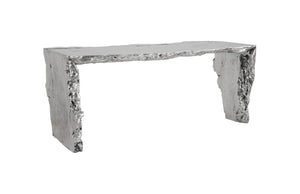 Phillips Collection Waterfall Desk in Silver Leaf Finish – Modern Organic Design with Flowing Edges for Home Office Elegance PH104338