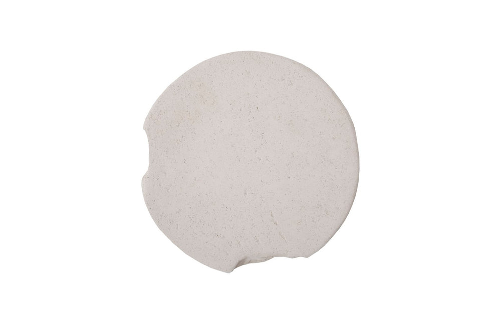 Phillips Collection Slice Round White Stone Stool - Modern Organic Design, Weather-resistant, Nature-inspired Elegance White Resin Composite Ph104339