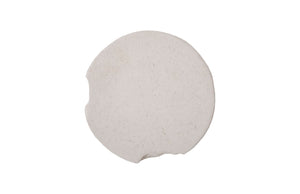 Phillips Collection Slice Round White Stone Stool - Modern Organic Design, Weather-resistant, Nature-inspired Elegance White Resin Composite Ph104339