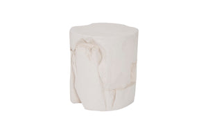 Phillips Collection Slice Round White Stone Stool - Modern Organic Design, Weather-resistant, Nature-inspired Elegance White Resin Composite Ph104339