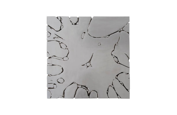 Phillips Collection Chunk Square Coffee Table - Stunning Silver Leaf Finish, Modern Organic Design For Chic Interiors Silver Resin,Resin Composite Ph104344