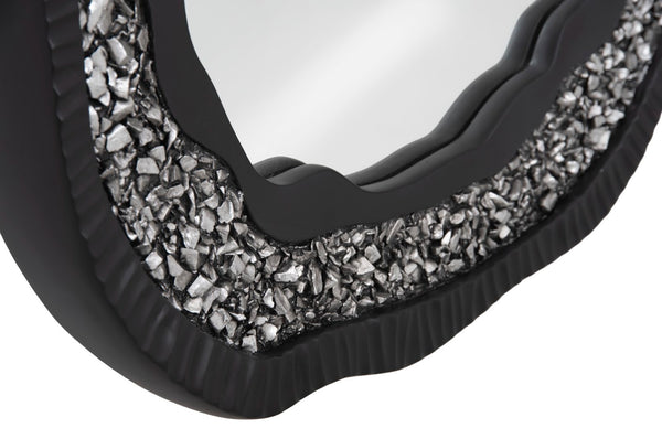 Phillips Collection Geode Silver Mirror - Modern Matte Black & Silver Design, Organic Geode Shape for Stylish Walls PH104347