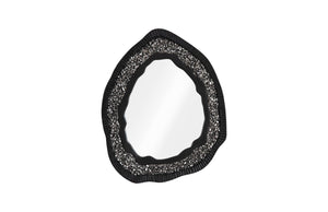 Phillips Collection Geode Silver Mirror - Modern Matte Black & Silver Design, Organic Geode Shape for Stylish Walls PH104347