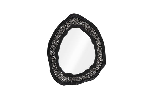 Phillips Collection Geode Silver Mirror - Modern Matte Black & Silver Design, Organic Geode Shape for Stylish Walls PH104347