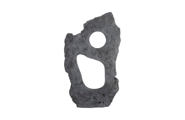 Phillips Collection Colossal Cast Stone Sculpture - Striking Modern Organic Design for Indoor and Outdoor Spaces Two Holes, Charcoal Stone PH104349
