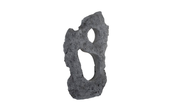 Phillips Collection Colossal Cast Stone Sculpture - Striking Modern Organic Design for Indoor and Outdoor Spaces Two Holes, Charcoal Stone PH104349