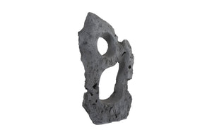 Phillips Collection Colossal Cast Stone Sculpture - Striking Modern Organic Design for Indoor and Outdoor Spaces Two Holes, Charcoal Stone PH104349