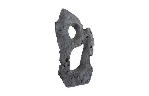 Phillips Collection Colossal Cast Stone Sculpture - Striking Modern Organic Design for Indoor and Outdoor Spaces Two Holes, Charcoal Stone PH104349