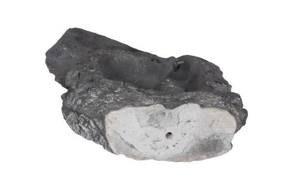 Phillips Collection Colossal Cast Stone Sculpture - Striking Modern Organic Design for Indoor and Outdoor Spaces Two Holes, Charcoal Stone PH104349