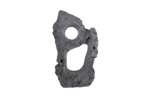 Phillips Collection Colossal Cast Stone Sculpture - Striking Modern Organic Design for Indoor and Outdoor Spaces Two Holes, Charcoal Stone PH104349