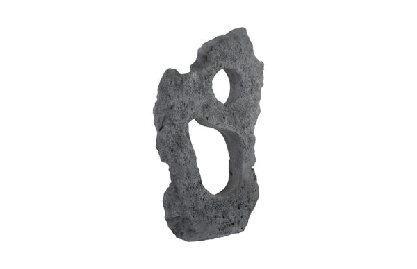 Phillips Collection Colossal Cast Stone Floor Sculpture with Dual Openings Organic Modern Charcoal Finish PH104349