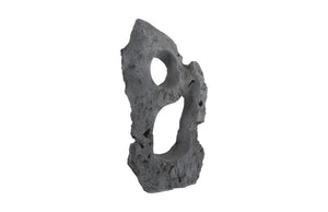 Phillips Collection Colossal Cast Stone Floor Sculpture with Dual Openings Organic Modern Charcoal Finish PH104349