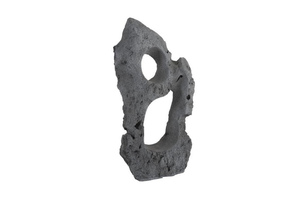 Phillips Collection Colossal Cast Stone Floor Sculpture with Dual Openings Organic Modern Charcoal Finish PH104349