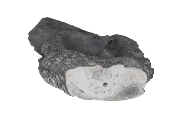 Phillips Collection Colossal Cast Stone Floor Sculpture with Dual Openings Organic Modern Charcoal Finish PH104349