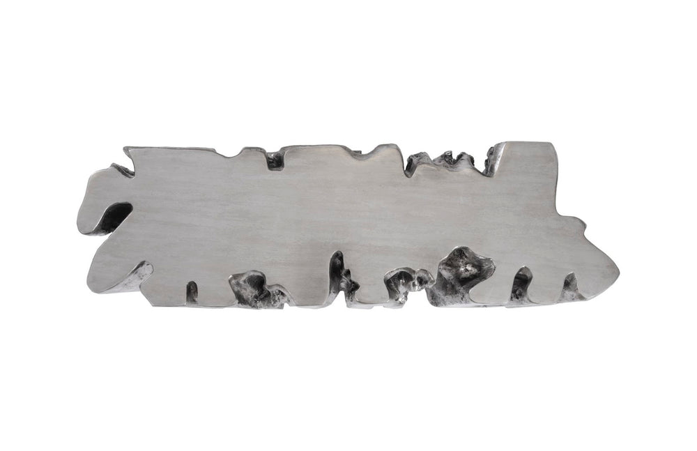 Phillips Collection Freeform Silver Root Bench - Luminous Leaf Finish For Modern Organic Interiors & Chic Décor Silver Resin Composite Ph104351