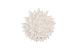 Phillips Collection Dahlia Flower Wall Art Sculpture - Elegant White Stone Design For Modern Organic Home Decor White,Off White Resin,Resin Composite Ph104364