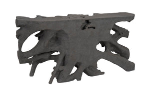 Phillips Collection Beau Cast Root Console Table - Sculptural, Durable Design Perfect for Entryways and Living Rooms Charcoal Stone PH105205