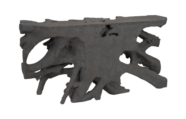 Phillips Collection Beau Cast Root Console Table - Sculptural, Durable Design Perfect for Entryways and Living Rooms Charcoal Stone PH105205
