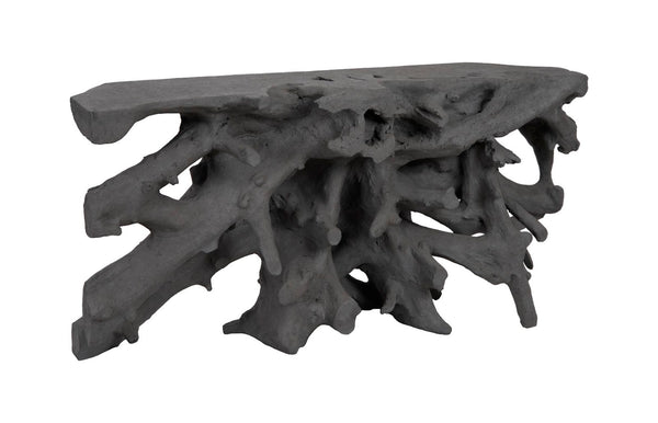 Phillips Collection Beau Cast Root Console Table - Sculptural, Durable Design Perfect for Entryways and Living Rooms Charcoal Stone PH105205