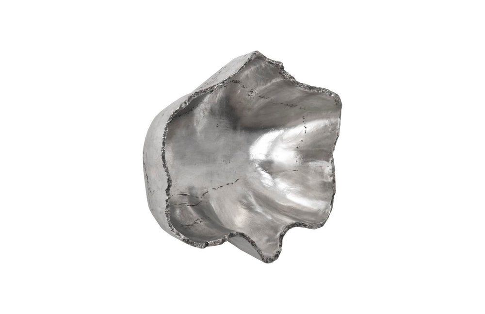 Phillips Collection Cast Onyx Wall Bowl – Modern Organic Elegance in Fluted Design for Stylish Home Decor Display Silver, SM PH105277