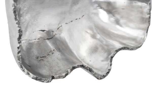 Phillips Collection Cast Onyx Wall Bowl - Stunning Decorative Sculpture With Fluted Design For Modern Organic Spaces Silver Resin Ph105277