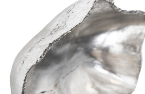 Phillips Collection Cast Onyx Wall Bowl - Stunning Decorative Sculpture With Fluted Design For Modern Organic Spaces Silver Resin Ph105277