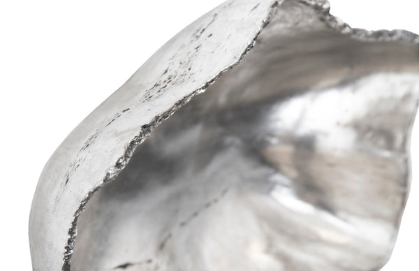 Phillips Collection Cast Onyx Wall Bowl - Stunning Decorative Sculpture With Fluted Design For Modern Organic Spaces Silver Resin Ph105277