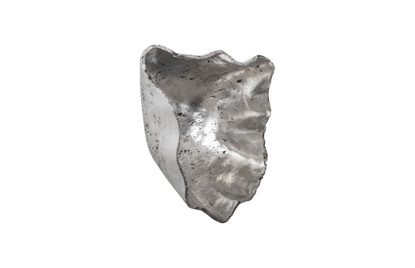 Phillips Collection Cast Onyx Wall Bowl - Stunning Decorative Sculpture With Fluted Design For Modern Organic Spaces Silver Resin Ph105278
