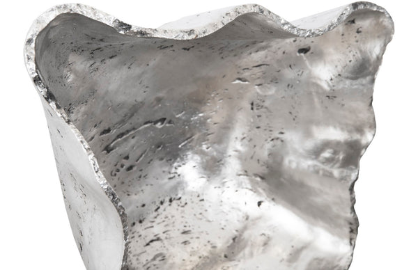 Phillips Collection Cast Onyx Wall Bowl - Stunning Decorative Sculpture With Fluted Design For Modern Organic Spaces Silver Resin Ph105278