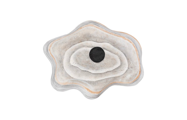 Phillips Collection Cast Wall Onyx Bowl - Stunning Decorative Sculpture Reflecting Natural Elegance And Artisan Craftsmanship Off White,Multi Colored Resin,Resin Composite Ph105280
