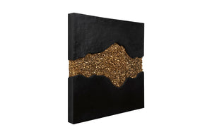 Phillips Collection Geode Texture Panel In Black And Gold – Modern Organic Wall Art For Stunning Home Decor Statement Black,Gold Resin Ph105375