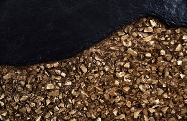 Phillips Collection Geode Texture Panel In Black And Gold – Modern Organic Wall Art For Stunning Home Decor Statement Black,Gold Resin Ph105375