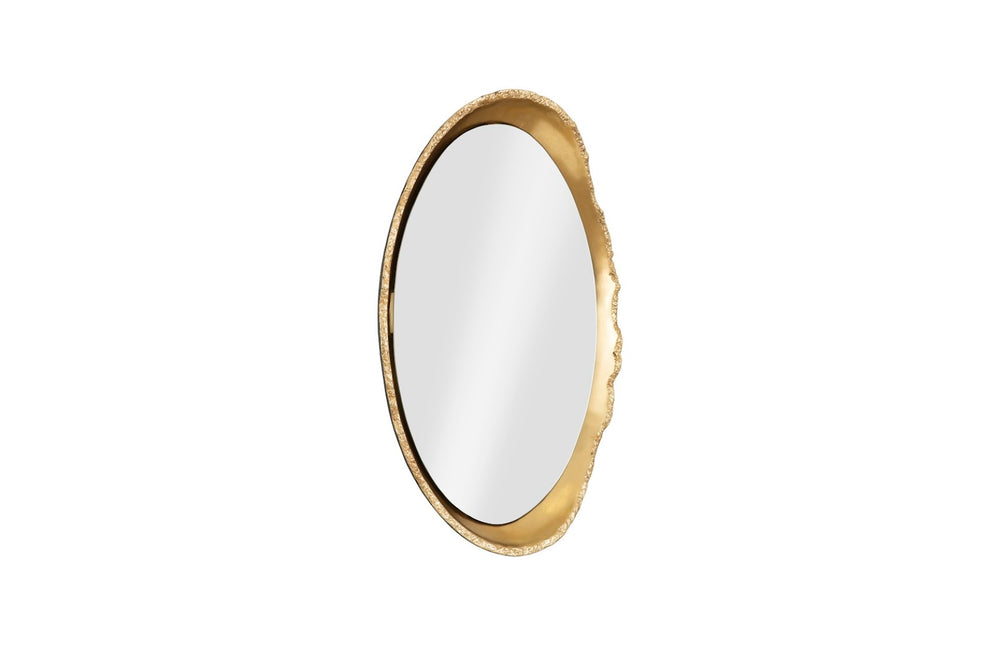 Phillips Collection Broken Egg Mirror - Elegant Black And Gold Leaf Decor With Whimsical Fluted Edges For Modern Spaces Black,Gold Resin,Resin Composite Ph105413