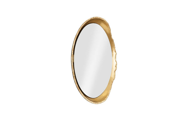 Phillips Collection Broken Egg Mirror - Elegant Black And Gold Leaf Decor With Whimsical Fluted Edges For Modern Spaces Black,Gold Resin,Resin Composite Ph105413