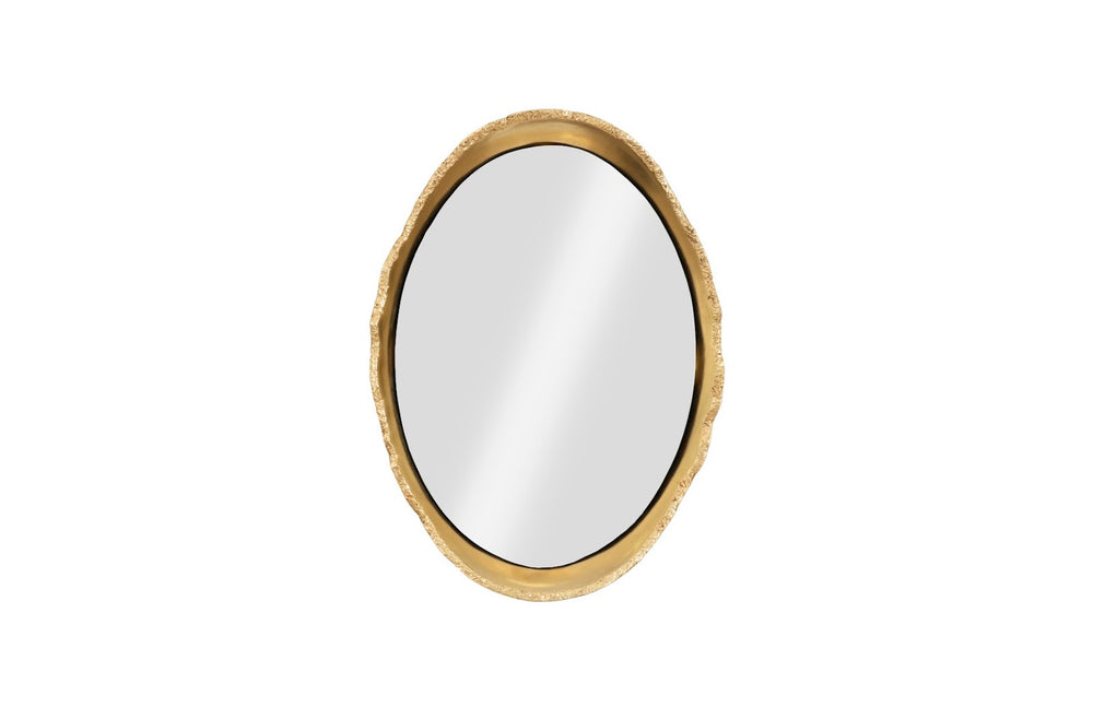 Phillips Collection Broken Egg Mirror - Elegant Black And Gold Leaf Decor With Whimsical Fluted Edges For Modern Spaces Black,Gold Resin,Resin Composite Ph105413