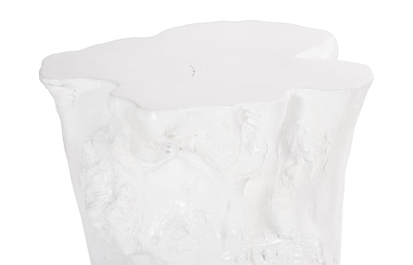 Phillips Collection Log Side Table - Sculptural Gel Coat White Accent for Modern Interiors, Durable Resin Design PH105530