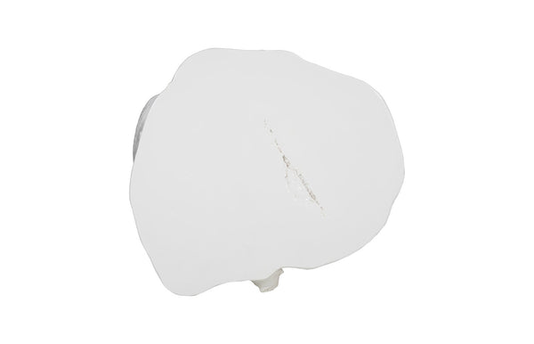 Phillips Collection Log Stool – Sculptural Accent with Silver Leaf Finish for Modern Spaces and Versatile Use Gel Coat White, LG PH105532