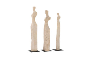 Phillips Collection Cast Abstract Female Sculptures Set of 3 – Roman Stone Finish for Timeless Elegance in Home Décor PH106455