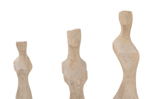 Phillips Collection Cast Abstract Female Sculptures Set of 3 – Roman Stone Finish for Timeless Elegance in Home Décor PH106455