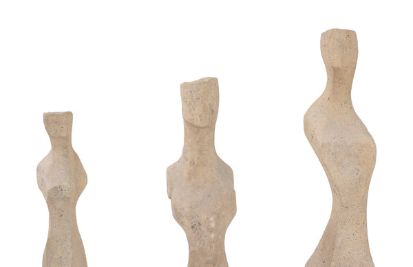 Phillips Collection Cast Abstract Female Sculptures Set of 3 – Roman Stone Finish for Timeless Elegance in Home Décor PH106455