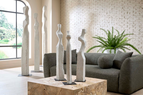 Phillips Collection Cast Abstract Female Sculptures Set of 3 – Roman Stone Finish for Timeless Elegance in Home Décor PH106455