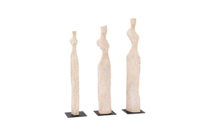 Phillips Collection Cast Abstract Female Sculptures Set of 3 – Roman Stone Finish for Timeless Elegance in Home Décor PH106455