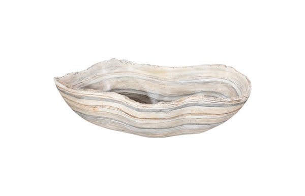Phillips Collection Cast Gray Onyx Bowl - Sculptural Decorative Accent for Modern Interiors, Ideal for Tabletop Styling Faux Finish, Small PH106688