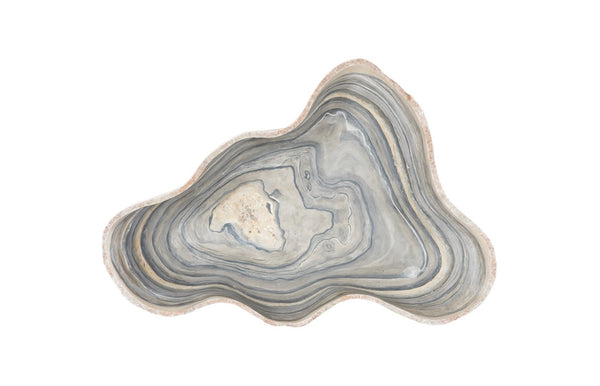 Phillips Collection Cast Gray Onyx Bowl - Sculptural Decorative Accent for Modern Interiors, Ideal for Tabletop Styling Faux Finish, Large PH106689