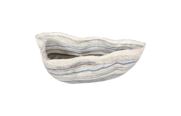 Phillips Collection Cast Gray Onyx Bowl - Sculptural Decorative Accent for Modern Interiors, Ideal for Tabletop Styling Faux Finish, Large PH106689
