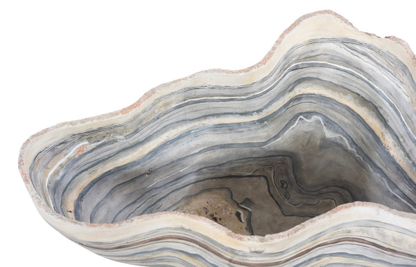 Phillips Collection Cast Gray Onyx Bowl - Sculptural Decorative Accent for Modern Interiors, Ideal for Tabletop Styling Faux Finish, Large PH106689