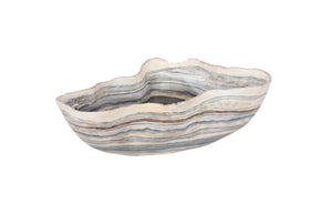 Phillips Collection Cast Gray Onyx Bowl - Sculptural Decorative Accent for Modern Interiors, Ideal for Tabletop Styling Faux Finish, Large PH106689