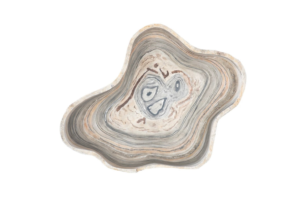 Phillips Collection Cast Onyx Bowl - Hand-painted Decorative Piece With Organic Veining, Perfect For Modern Interiors Gray Resin Ph106690