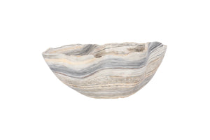 Phillips Collection Cast Gray Onyx Bowl - Sculptural Decorative Accent for Modern Interiors, Ideal for Tabletop Styling Faux Finish, Medium PH106690