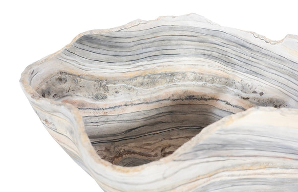 Phillips Collection Cast Gray Onyx Bowl - Sculptural Decorative Accent for Modern Interiors, Ideal for Tabletop Styling Faux Finish, Medium PH106690